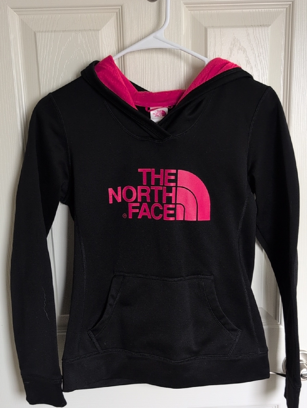 The North Face Black Sweatshirt with Hot Pink Logo
